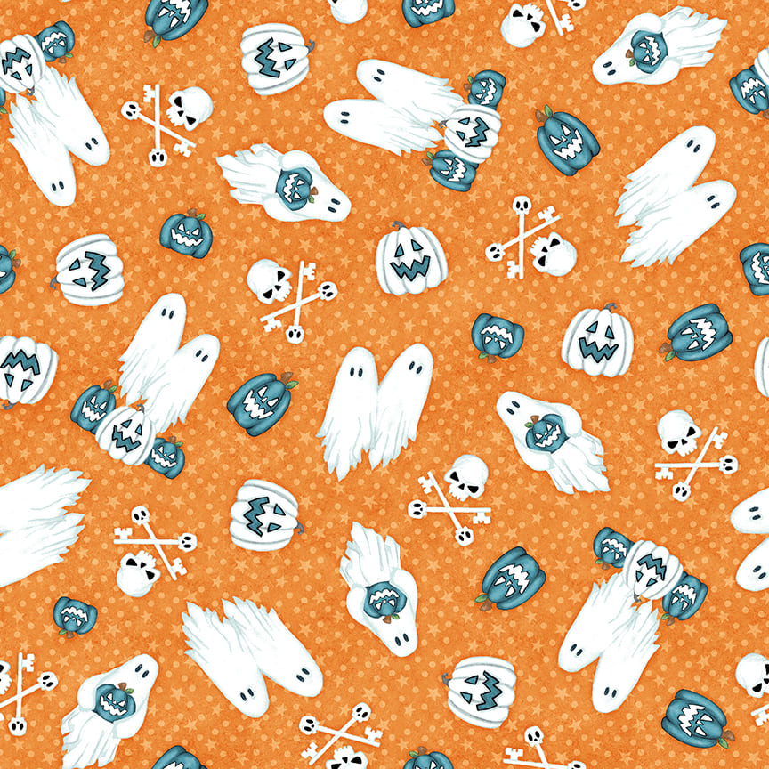 Welcome Foolish Mortals - Tossed Ghosts and Pumpkins Glow