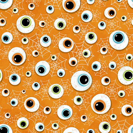 Welcome Foolish Mortals - Eyeballs and Webs Orange Glow