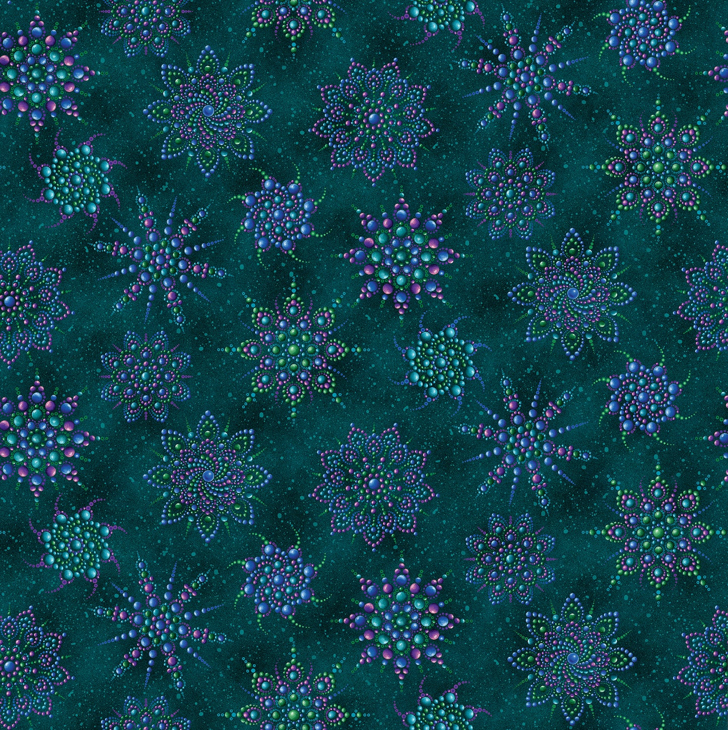 On Dragonfly Wings -Beaded Medallion Dark Teal