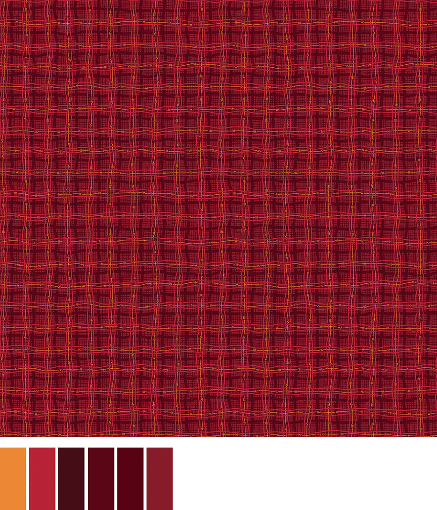 Autumn Breeze - Rambling Plaid Red