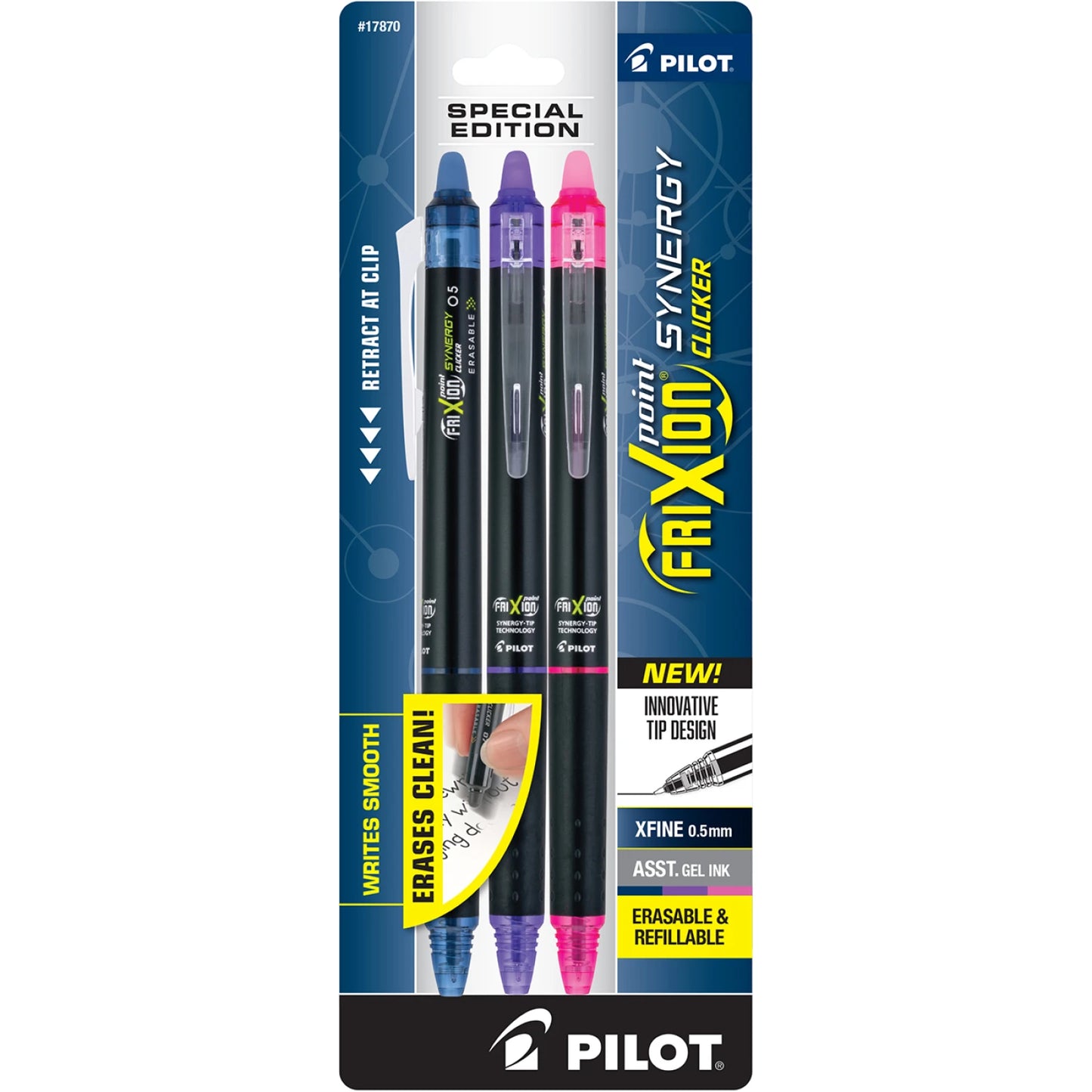 Frixion Point Synergy Clicker Extra Fine 3pk Assortment