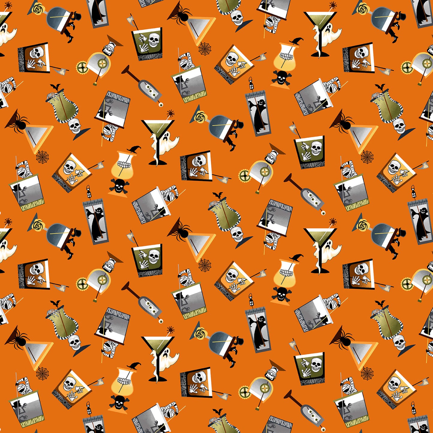 Color Principle, Henry Glass Fabrics, Cotton, Quilting Cotton, Sewing Fabrics, Halloween Fabrics, Spooky, Candy Corn , Dracula, Witches, bats, skeletons, Trick or Treat, This is Halloween, Witch's Brew