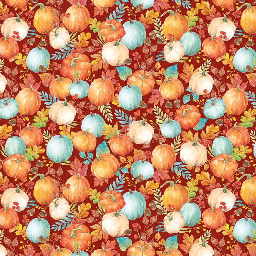 Autumn Blessings - Pumpkins with Leaves