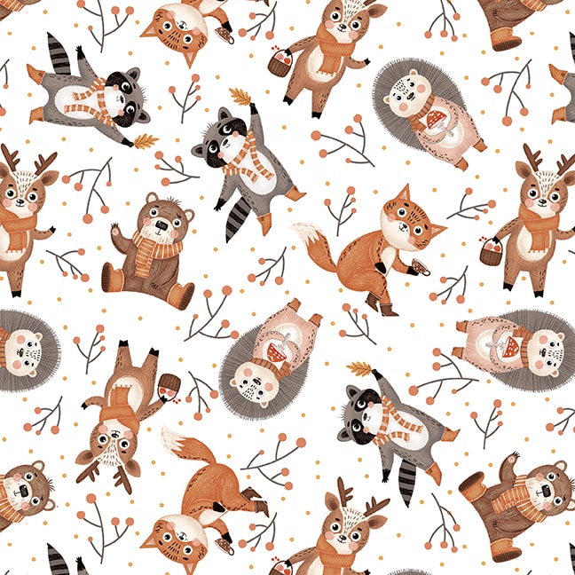Cheerful Cheeks - Tossed Critters White