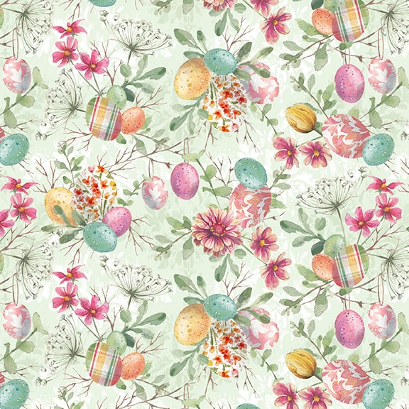 Easter Wishes - Flower and Easter Eggs