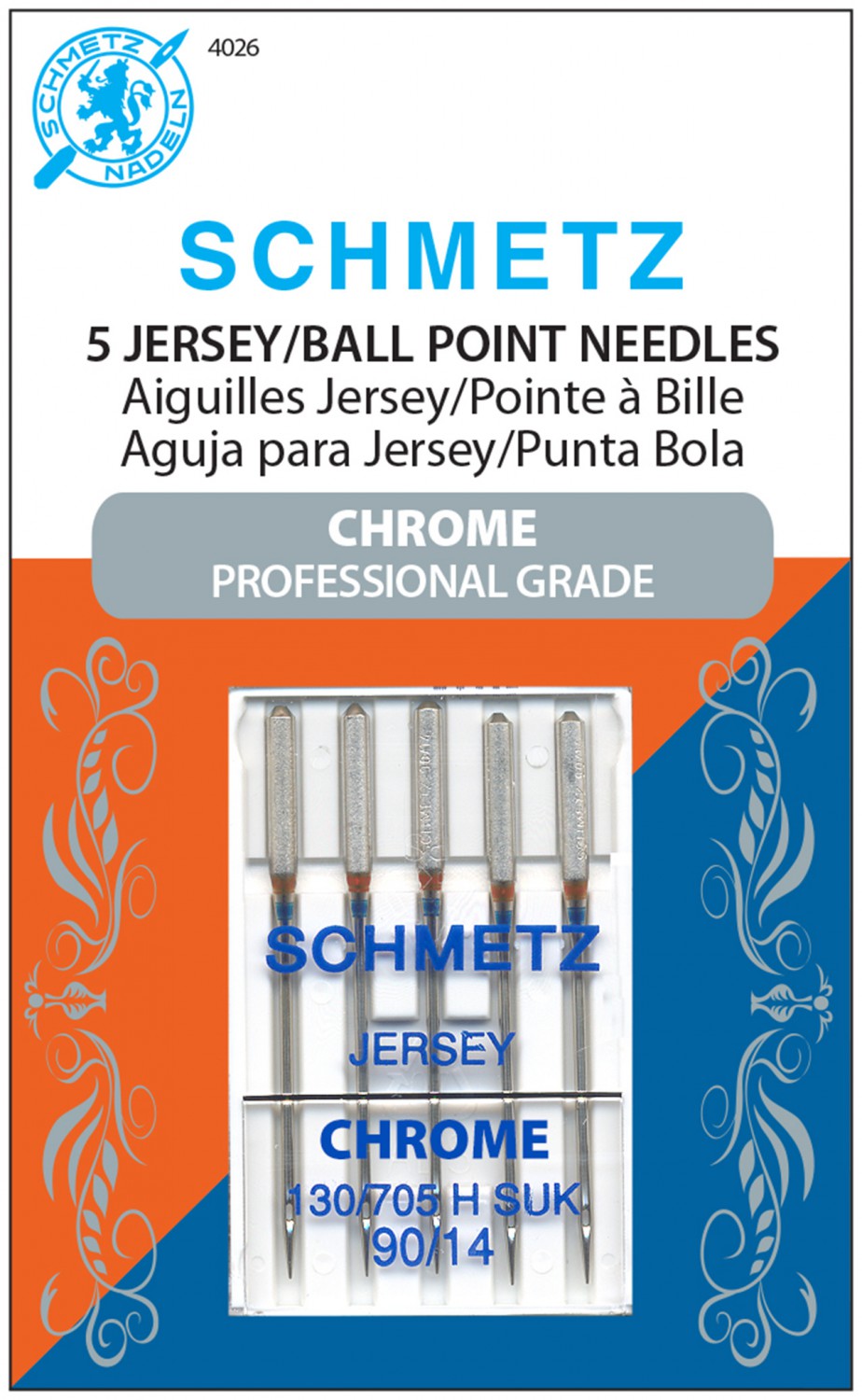 Chrome Jersey Schmetz Needle 5 ct, Size 90/14