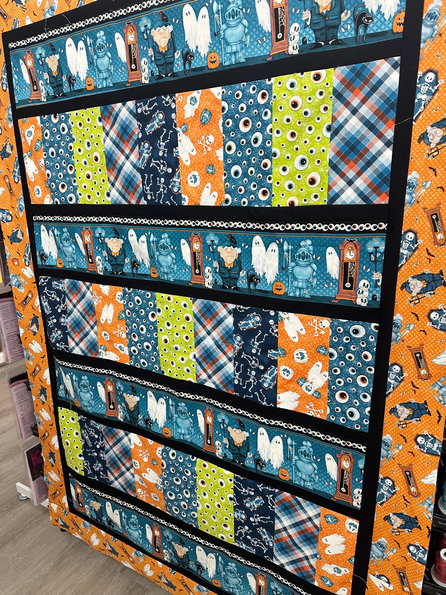 Welcome Foolish Halloween Quilt Kit - Glow in the Dark Fabrics | Beginner Friendly | 46" x 63"