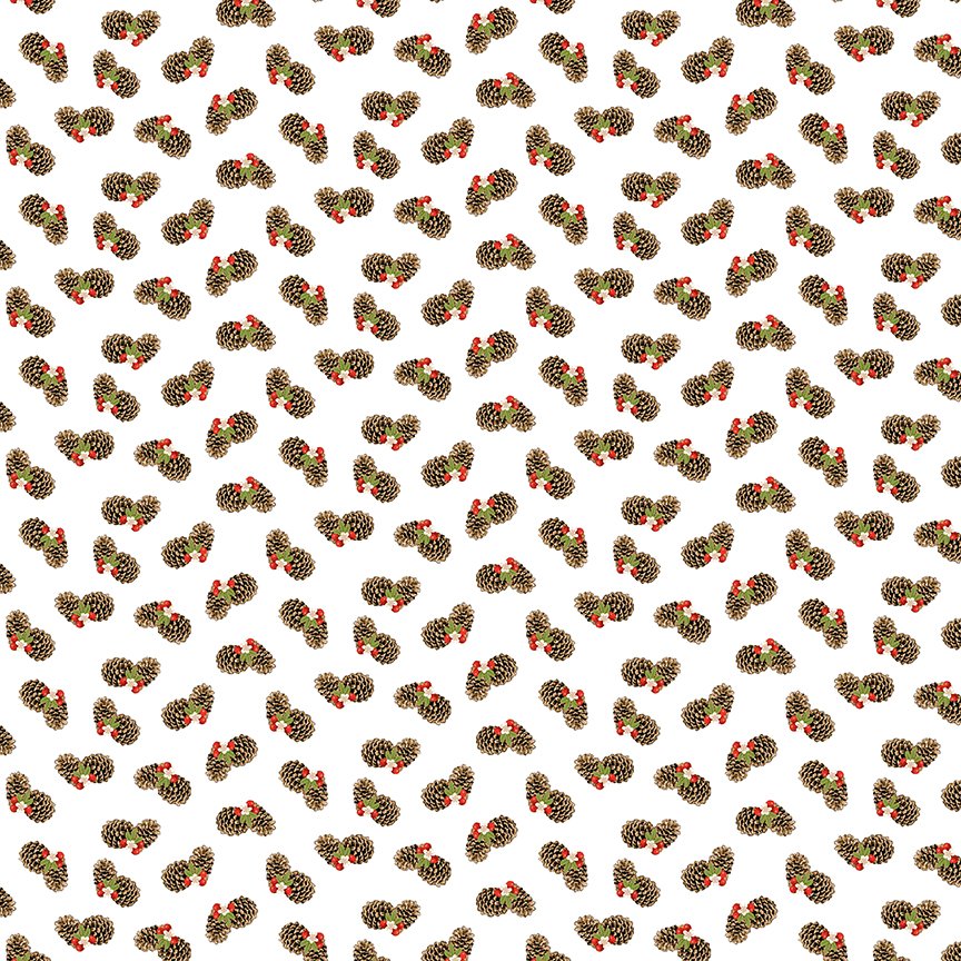 Snowman's Dream Cotton Fabric Line, Studio e fabrics, Snowman, Winter time, Cotton fabrics, Quilting Cotton, Sharla Fults, Cotton fabrics at Boxer Craft House, Tossed Pine Cones