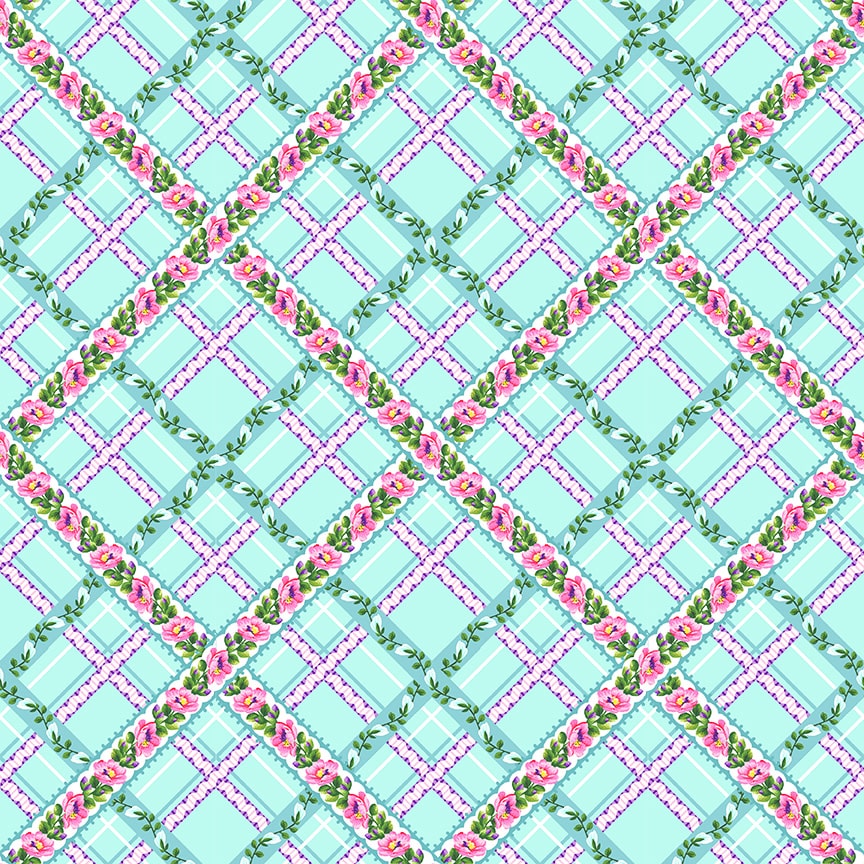 Splendid Path - Floral Lattice HALF YARD