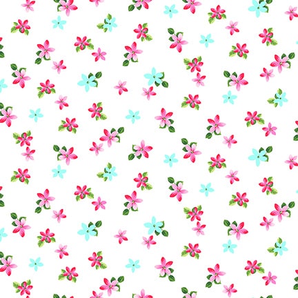 Splendid Path - Ditsy Floral White HALF YARD