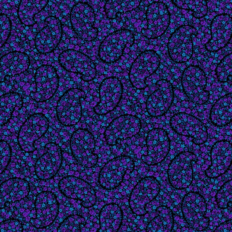 Field of Seams - Calico Paisley Blue