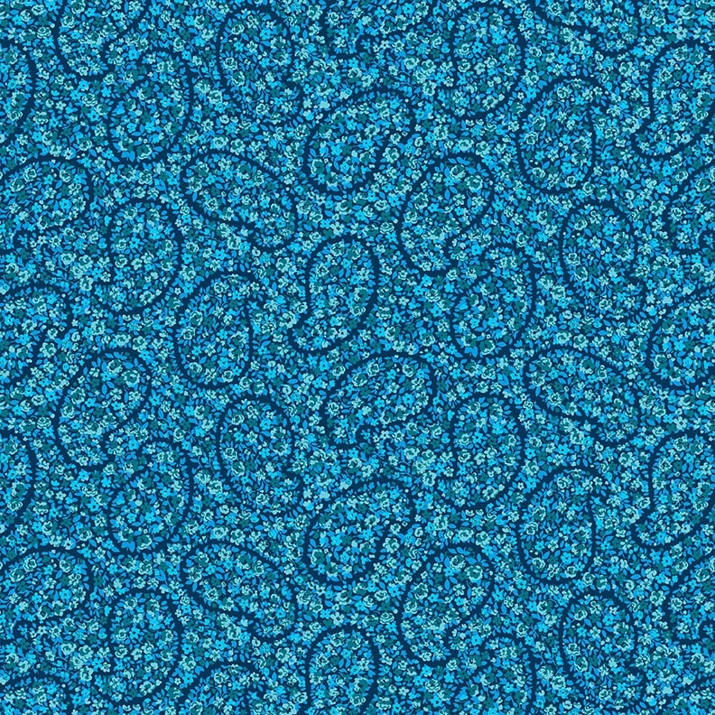 Field of Seams - Calico Paisley Blue