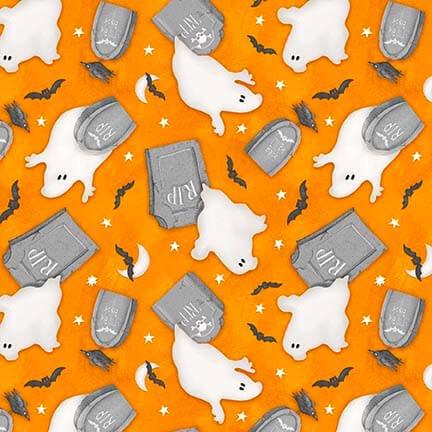 Glow Ghosts Collection Halloween Glow in the Dark Fabric with