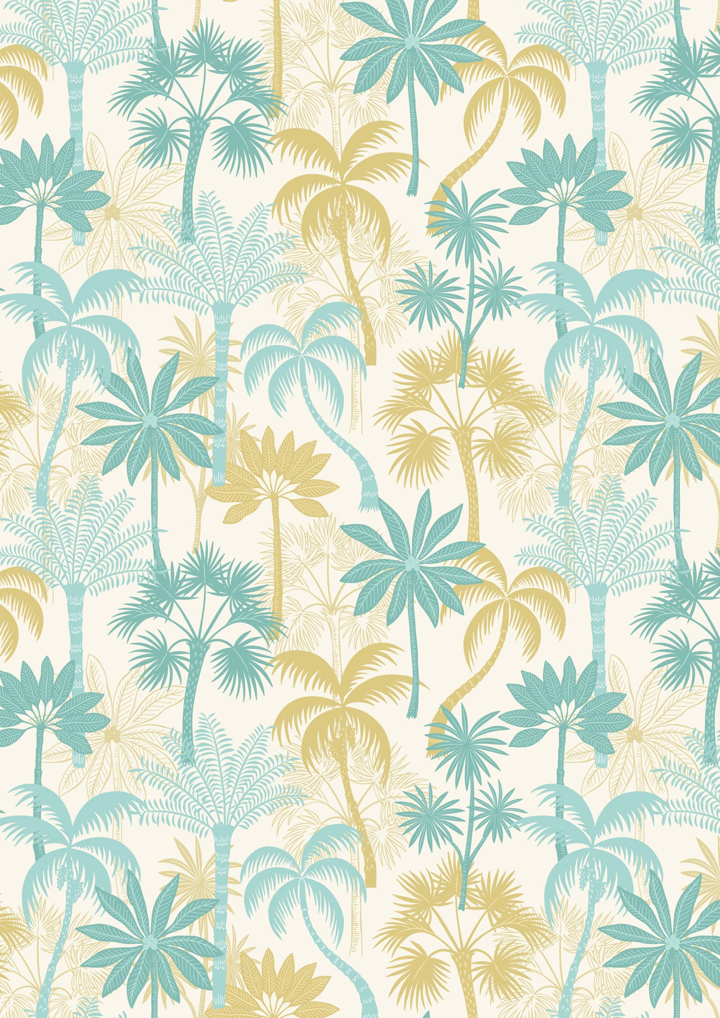 Paradise - Tropical Trees on Cream