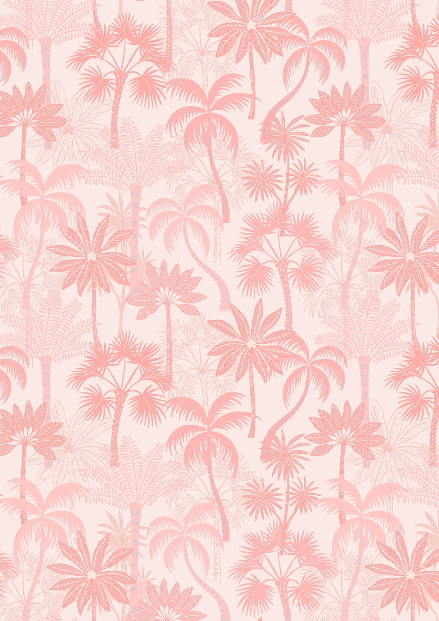 Paradise - Tropical Trees on Pink