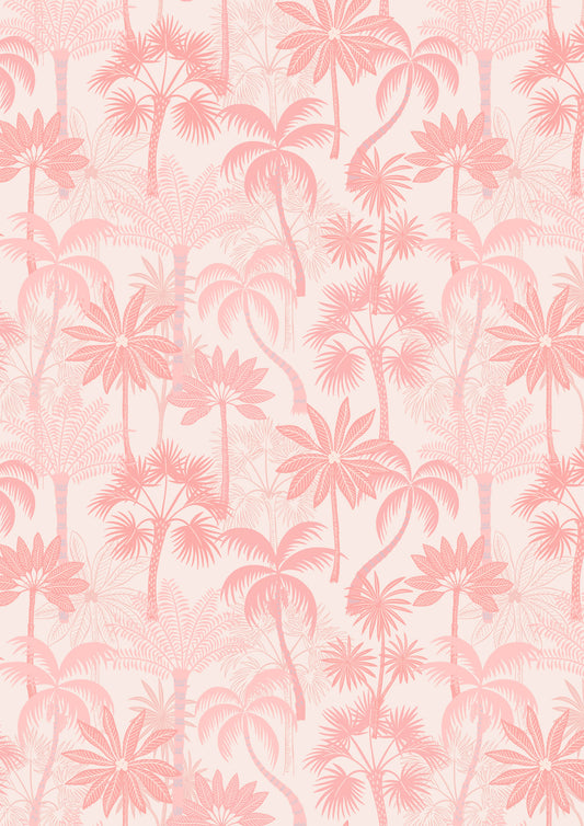 Paradise - Tropical Trees on Pink