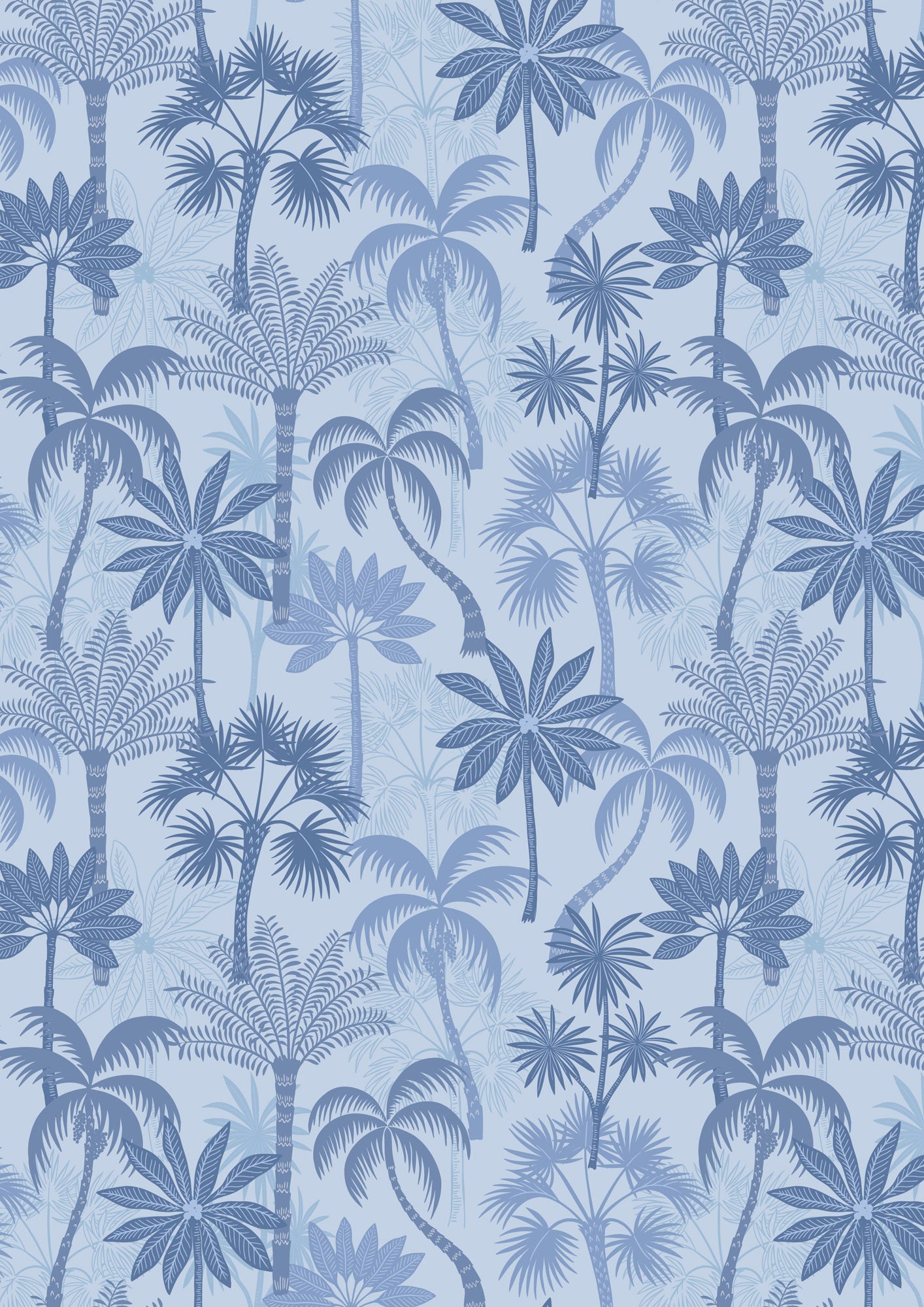 Paradise - Tropical Trees on Blue Sky