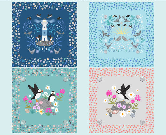 Puffin Rock - Puffin bay 1 yard Square Panel