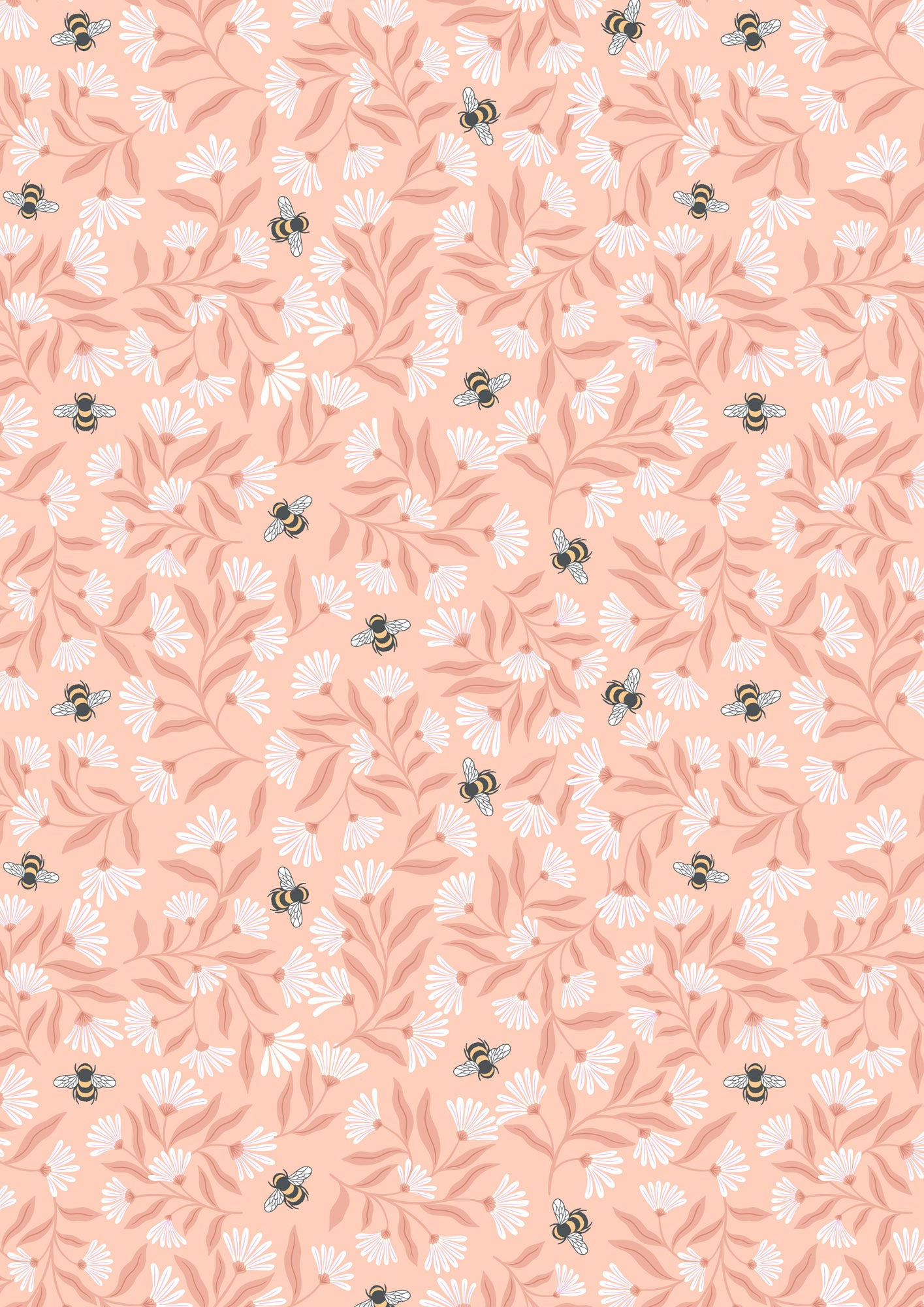 Honey Sweet - Honey Sweet Bees On Peach Blush