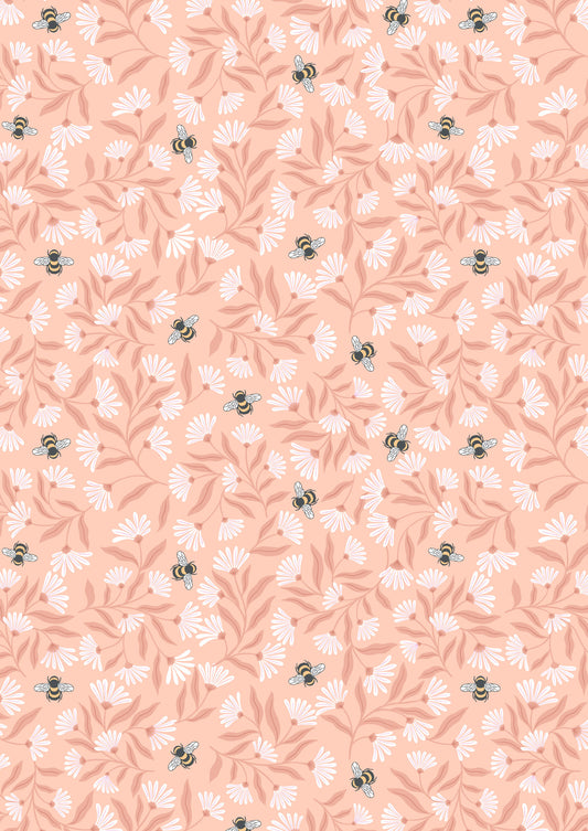Honey Sweet - Honey Sweet Bees On Peach Blush