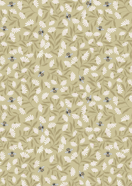 Honey Sweet - Honey Sweet Bees On Sage Green