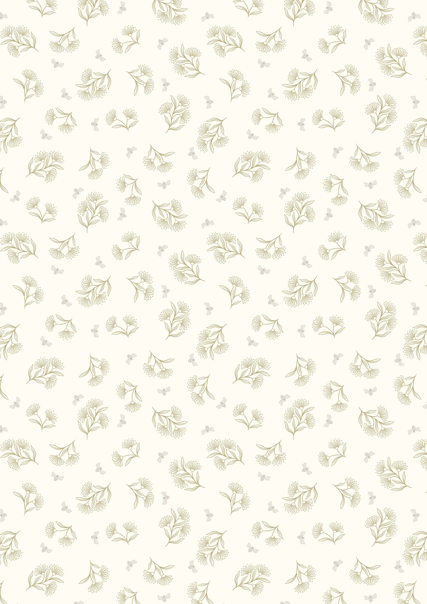 Honey Sweet - Tiny Floral Bee On Cream