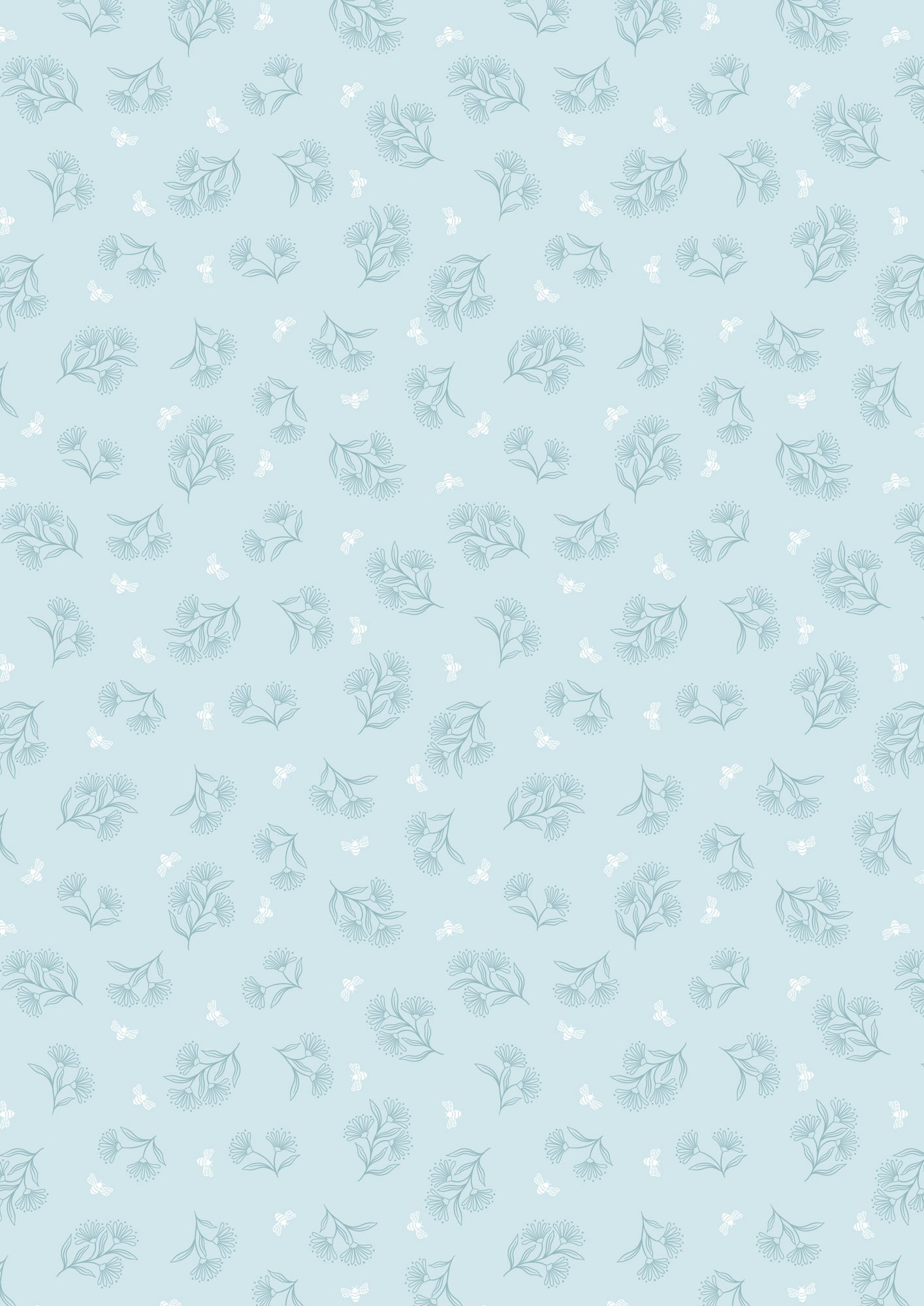 Honey Sweet - Tiny Floral Bee On Blue