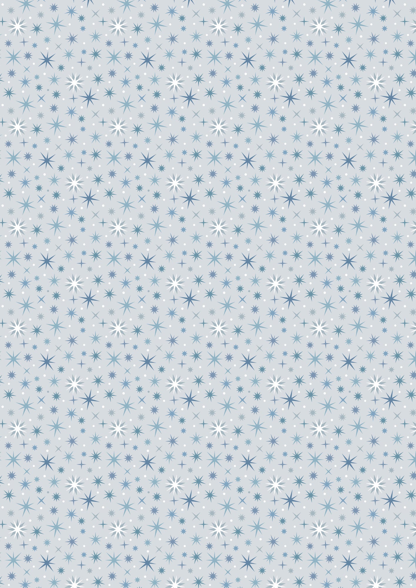 A Winter's Moon - Twinkling Stars on Light Silver with Pearl