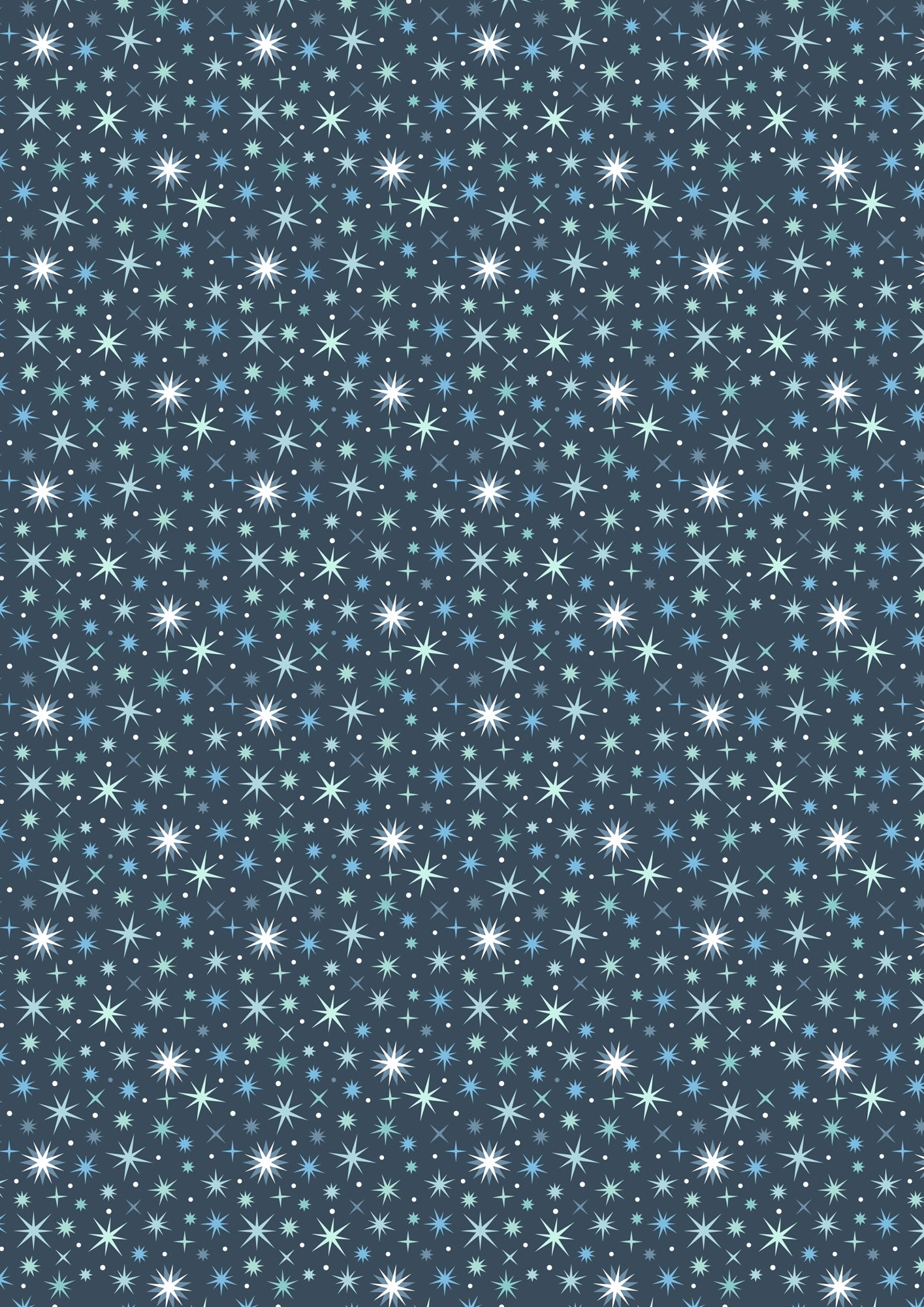 A Winter's Moon - Twinkling Stars on Midnight Blue with Pearl