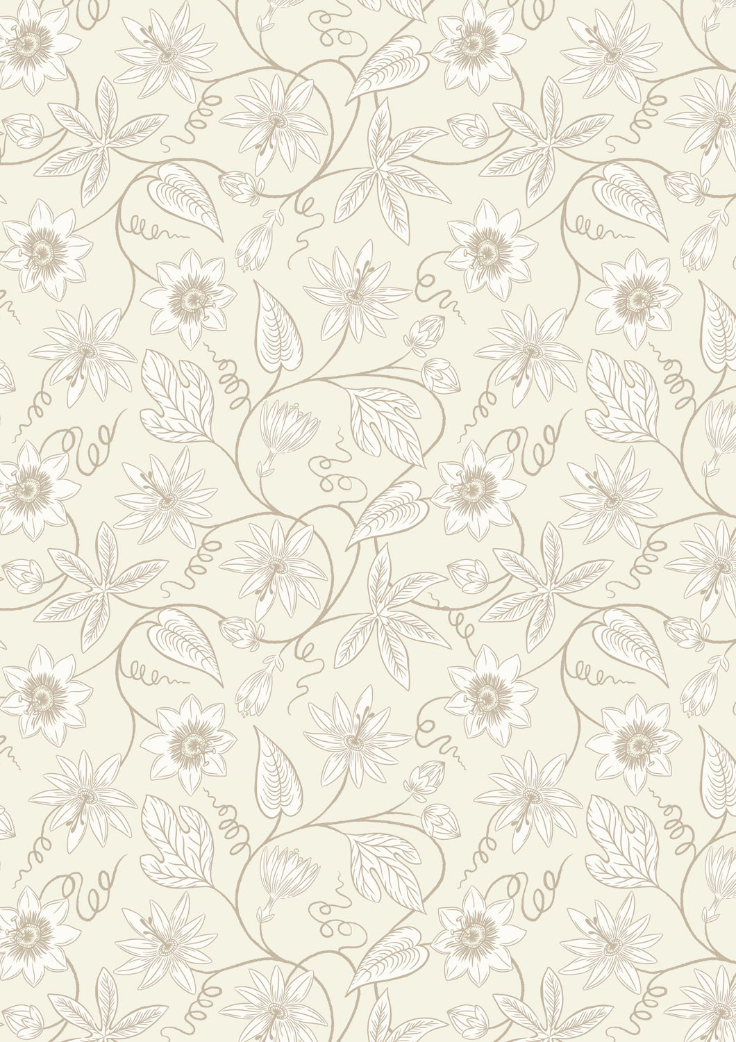 Botanical Oasis - Passion Flower On Cream