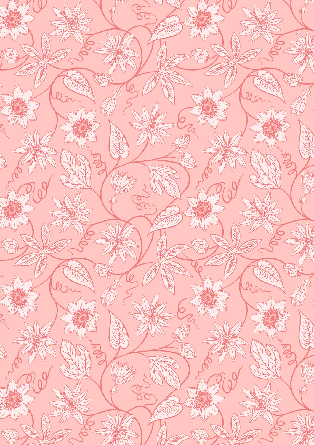 Botanical Oasis - Passion Flower On Pink