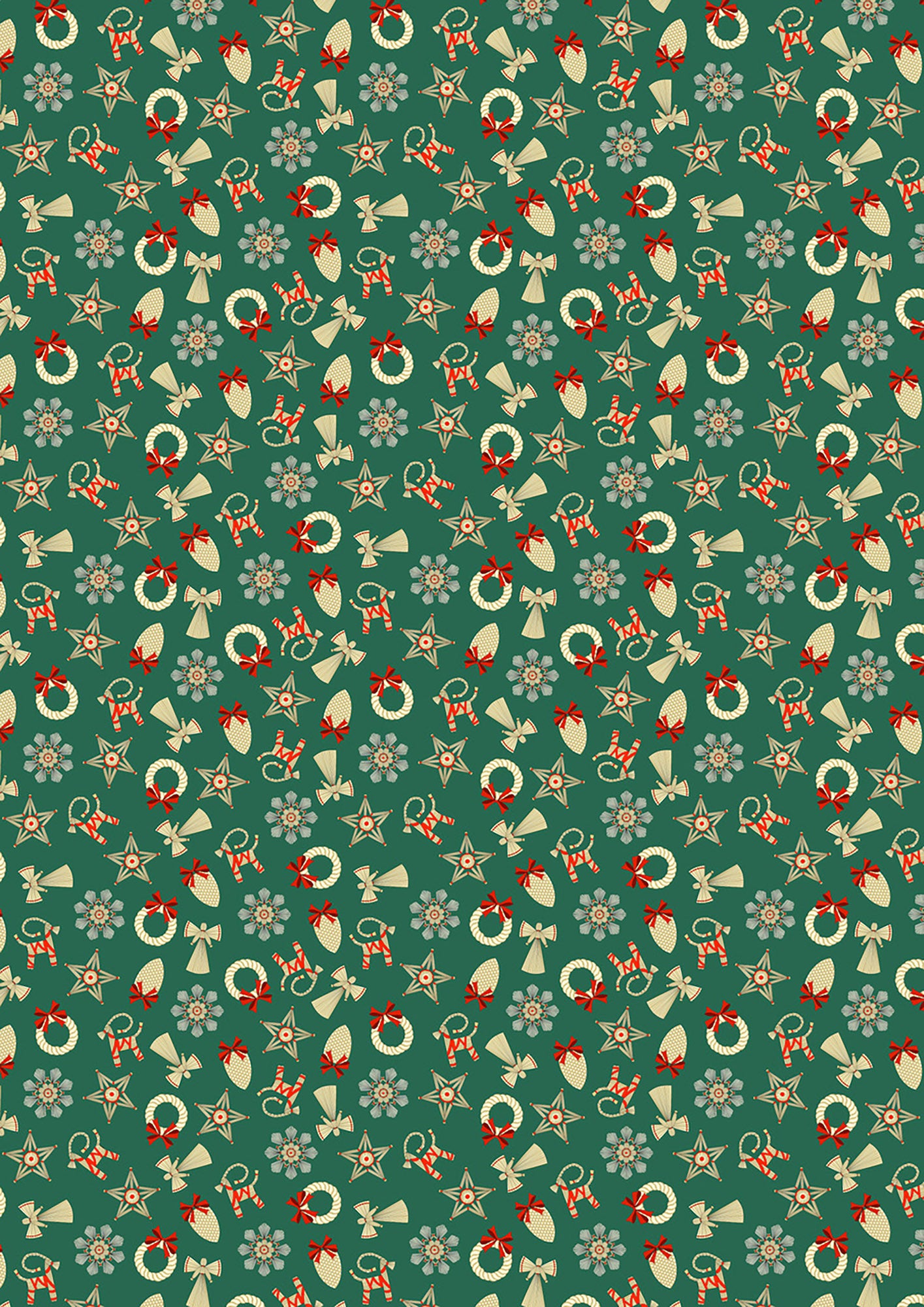 Norwegian Christmas - Straw Decorations Small on Green