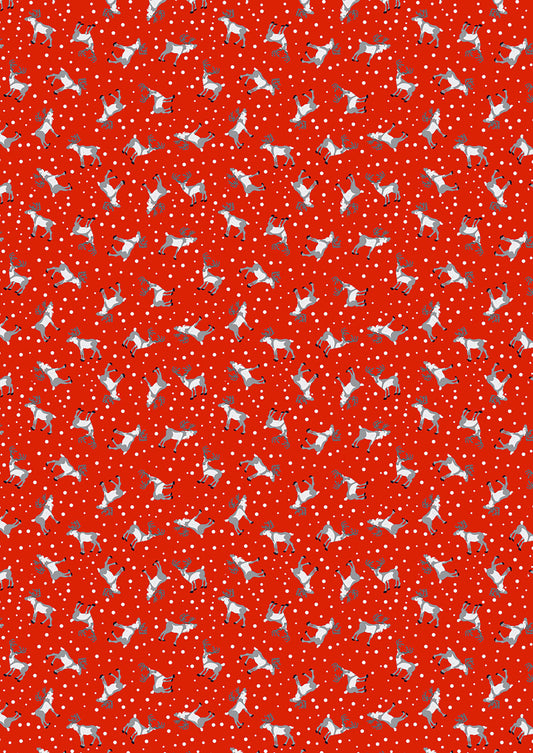 Norwegian Christmas - Reindeer on Red