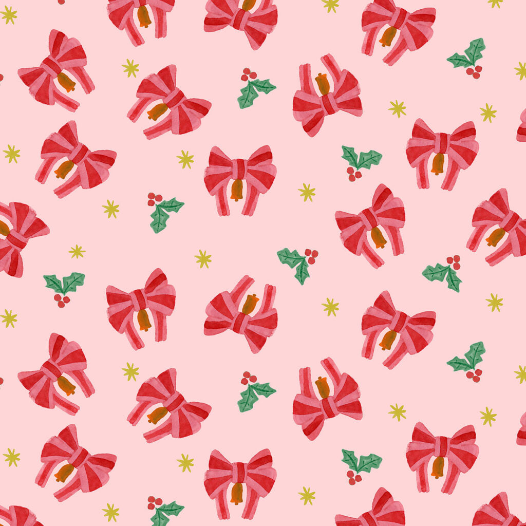 Merry Happy Christmas - Bows & Bells Candy Cane