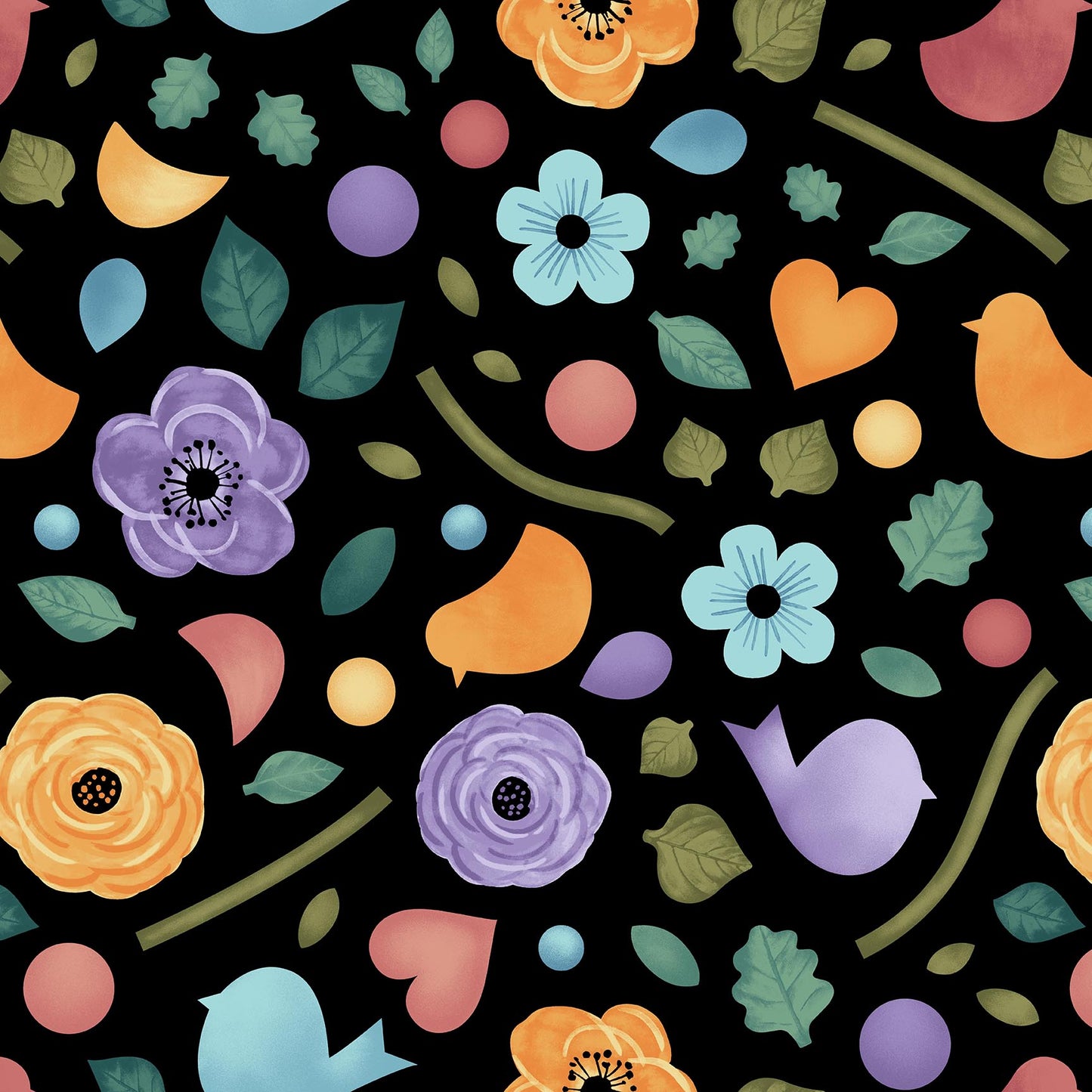 Back in Black - Applique Shapes Henry Glass Fabrics by Goldi L. Studio