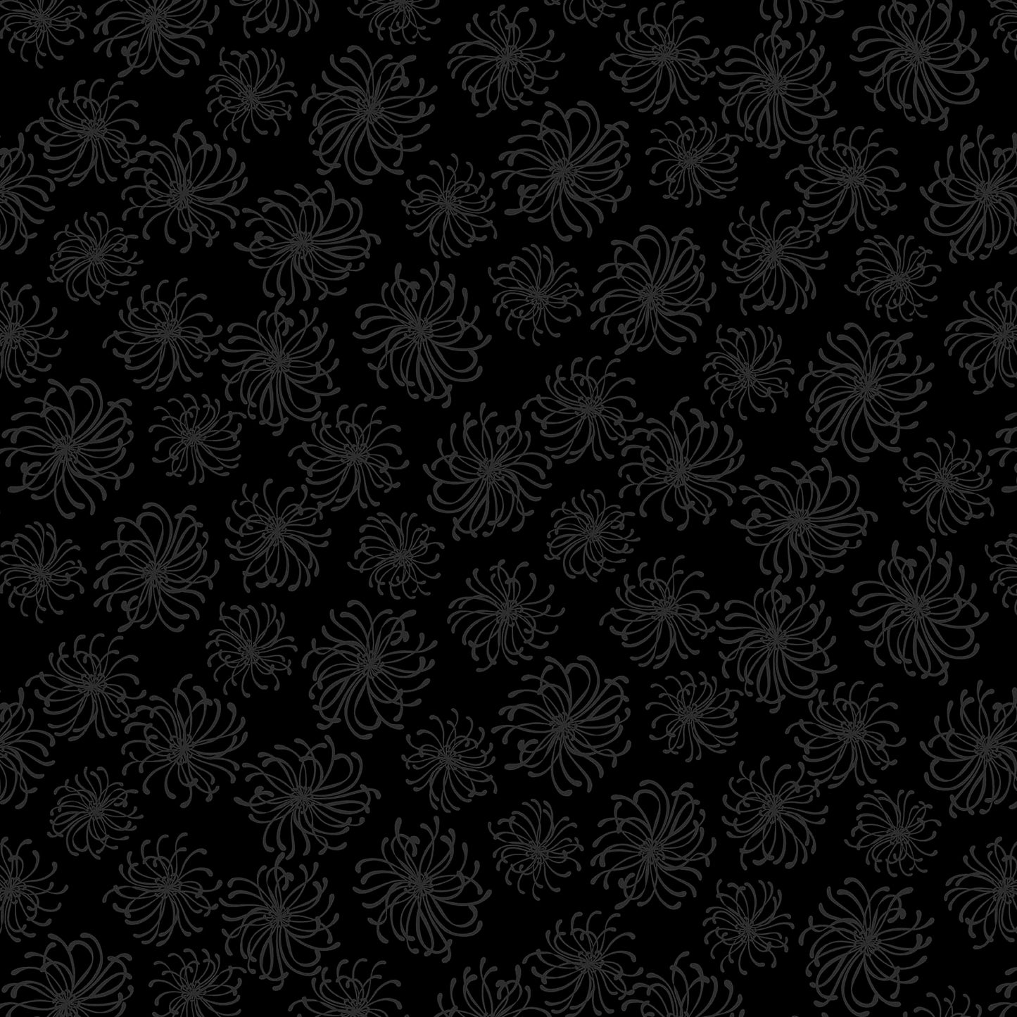 Back in Black - Chrysanthemum Henry Glass Fabrics Goldi L. Studio