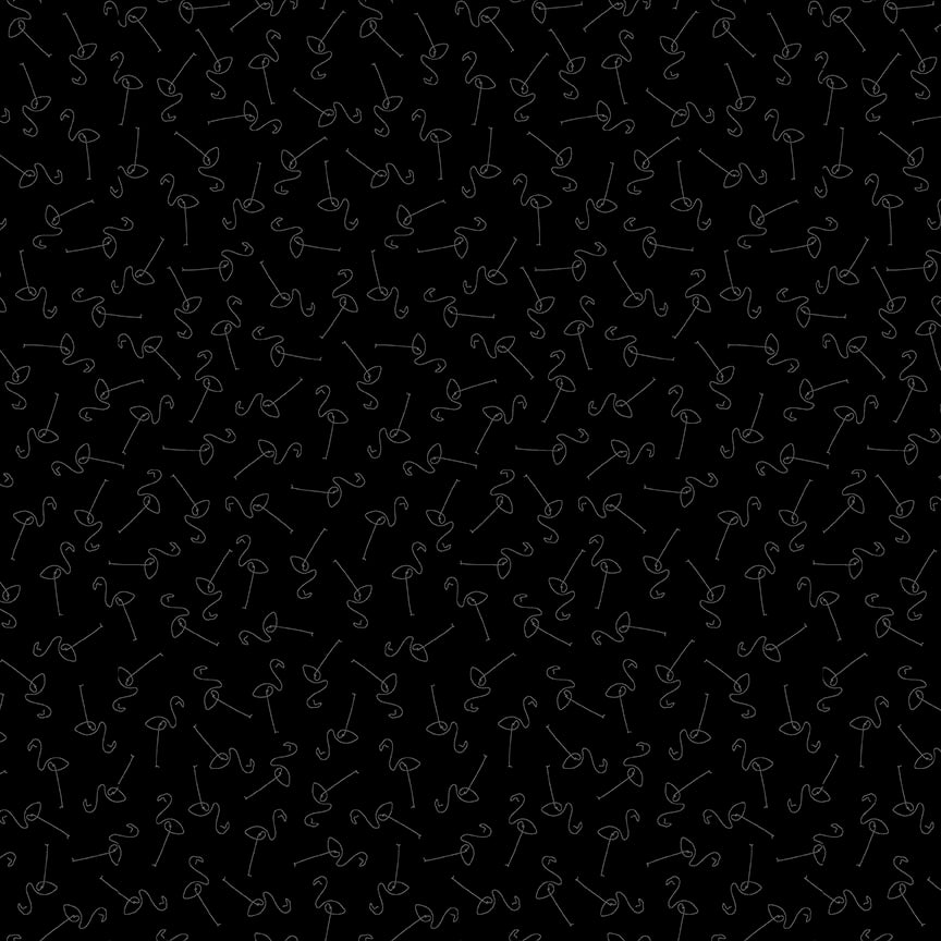 Back in Black - Flamingo Henry Glass Fabrics By Goldi L. Studio