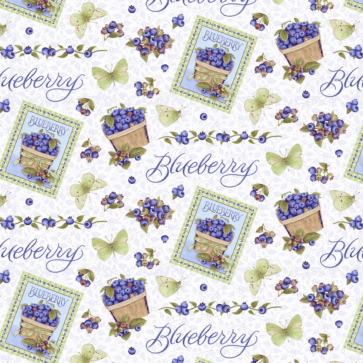 Berrylicious - Allover Blueberries by Jane Shasky with Henry Glass Fabrics