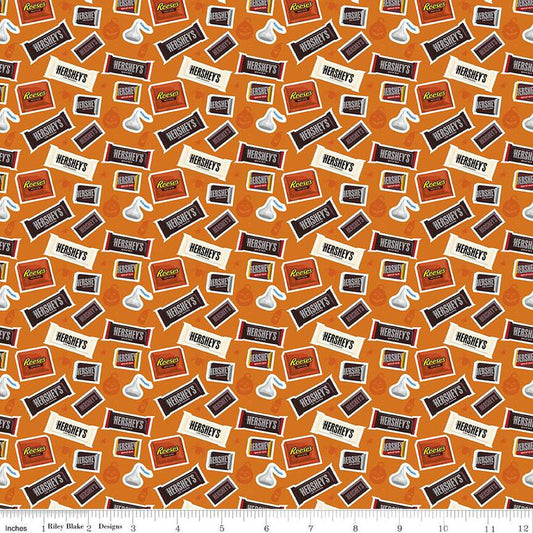 Hershey Fabric, Chocolate Lovers, 100% Cotton, Hershey Kisses, Halloween Fabric, Riley Blake Fabrics, Reese's Peanut butter cups fabric, Quilting Fabrics, Yum Chocolates
