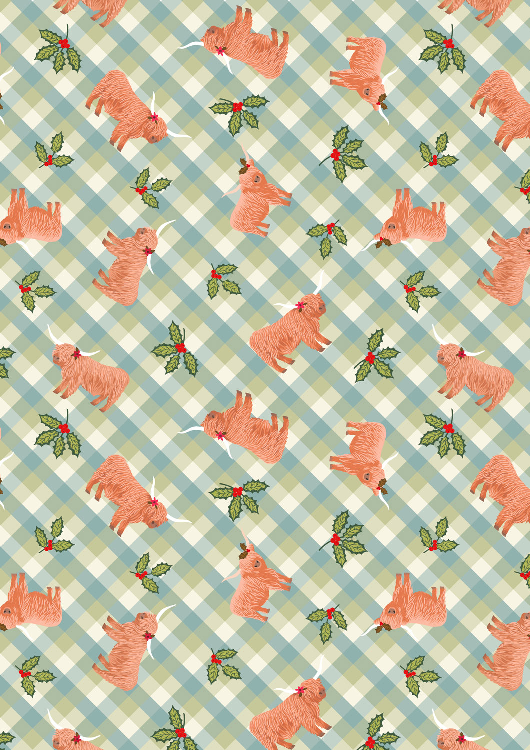Celtic Christmas - Highlands and Holly Icy Meadow Gingham