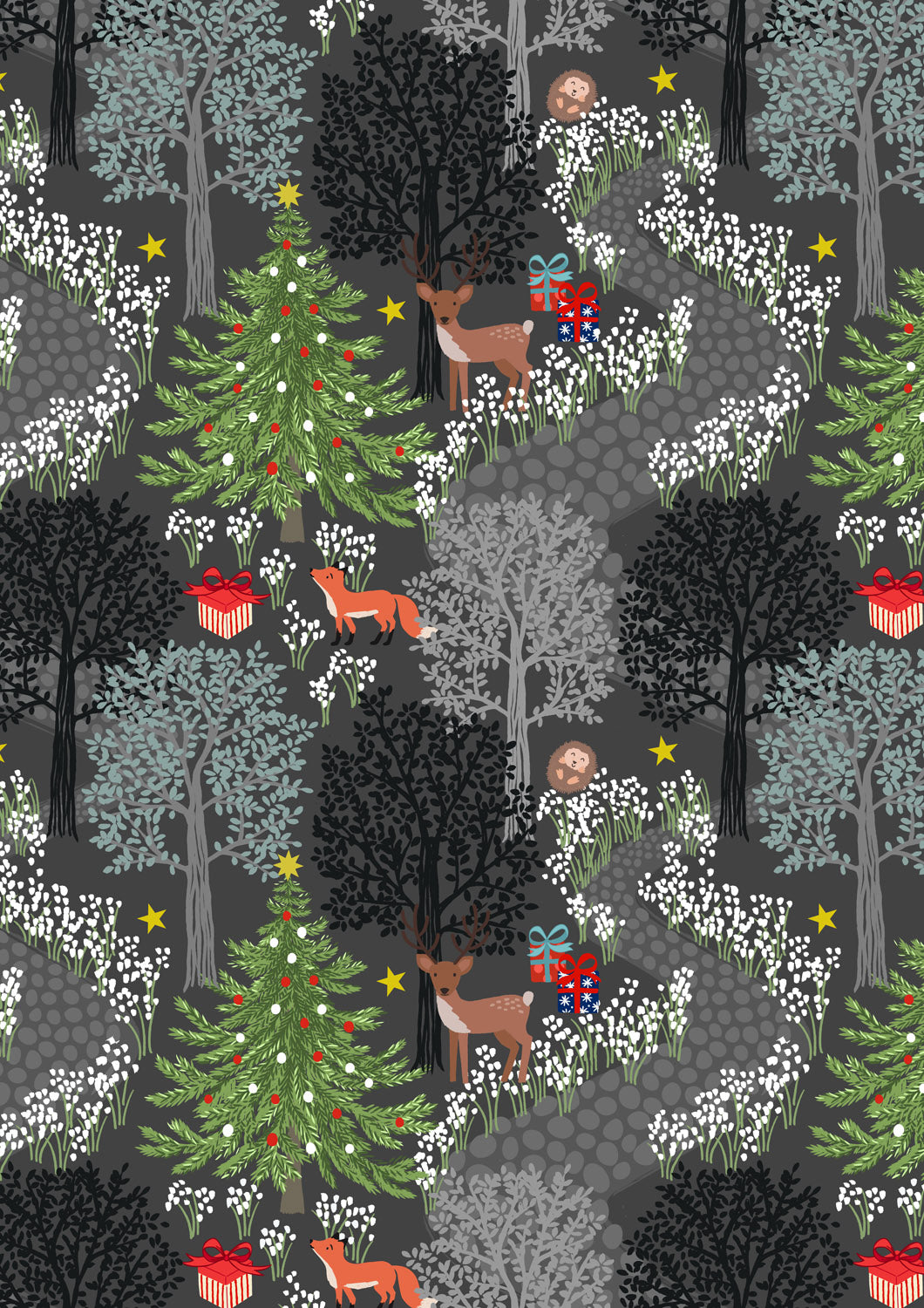 Christmas in Bluebell Wood - Night Time With Metallic