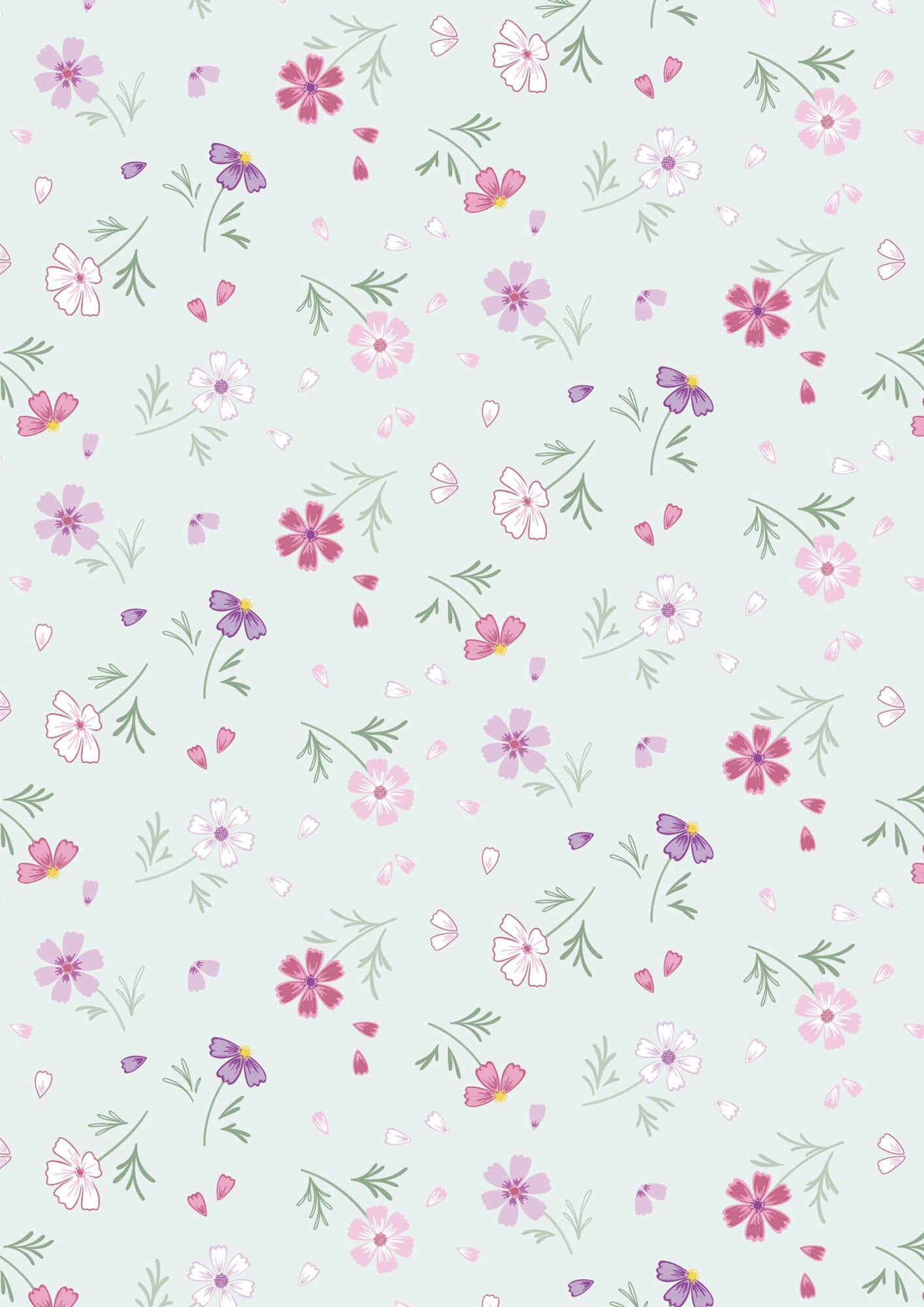 The Pressed Flowers Collection - Floral Affections Pale Teal