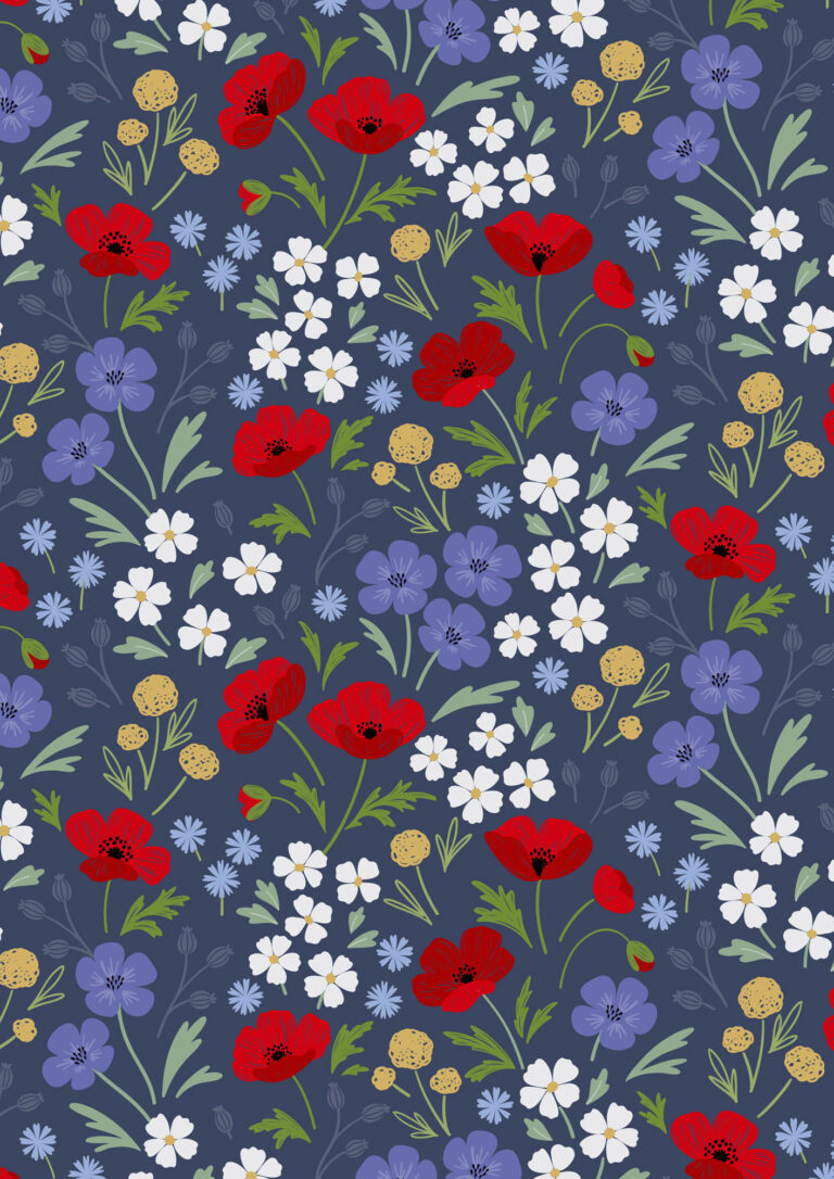 Forever Blooms - Wild Blooms - Prussian Blue