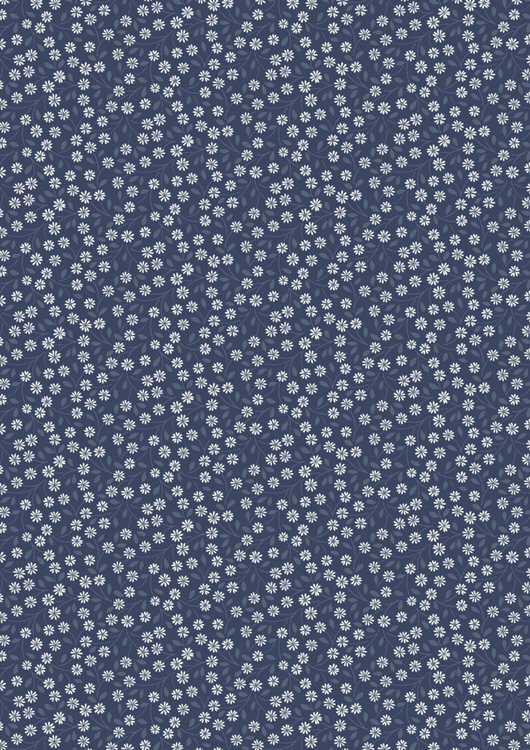 Forever Blooms - Interlaced Blossoms - Prussian Blue