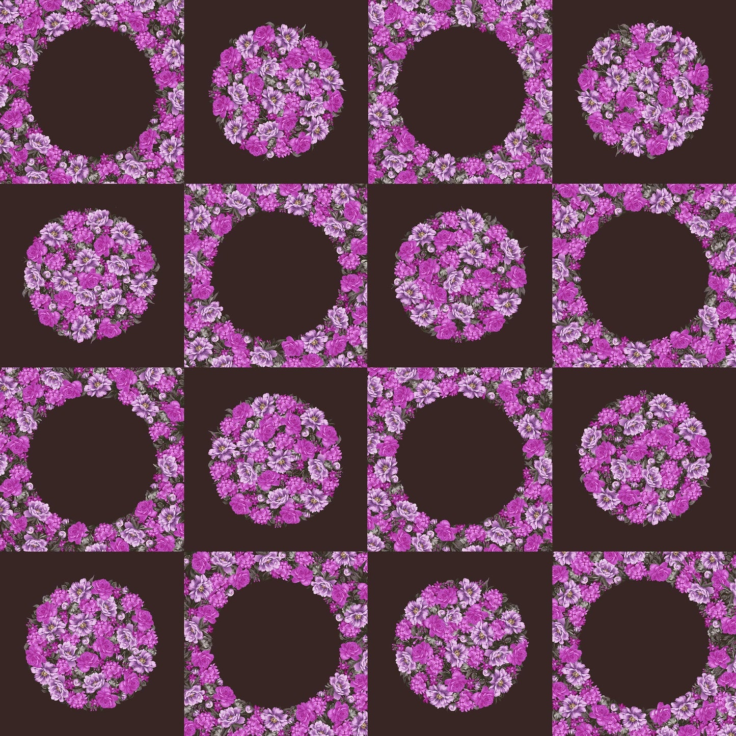 Dots and Holes - Panel Chocolate by Karen Montgomery