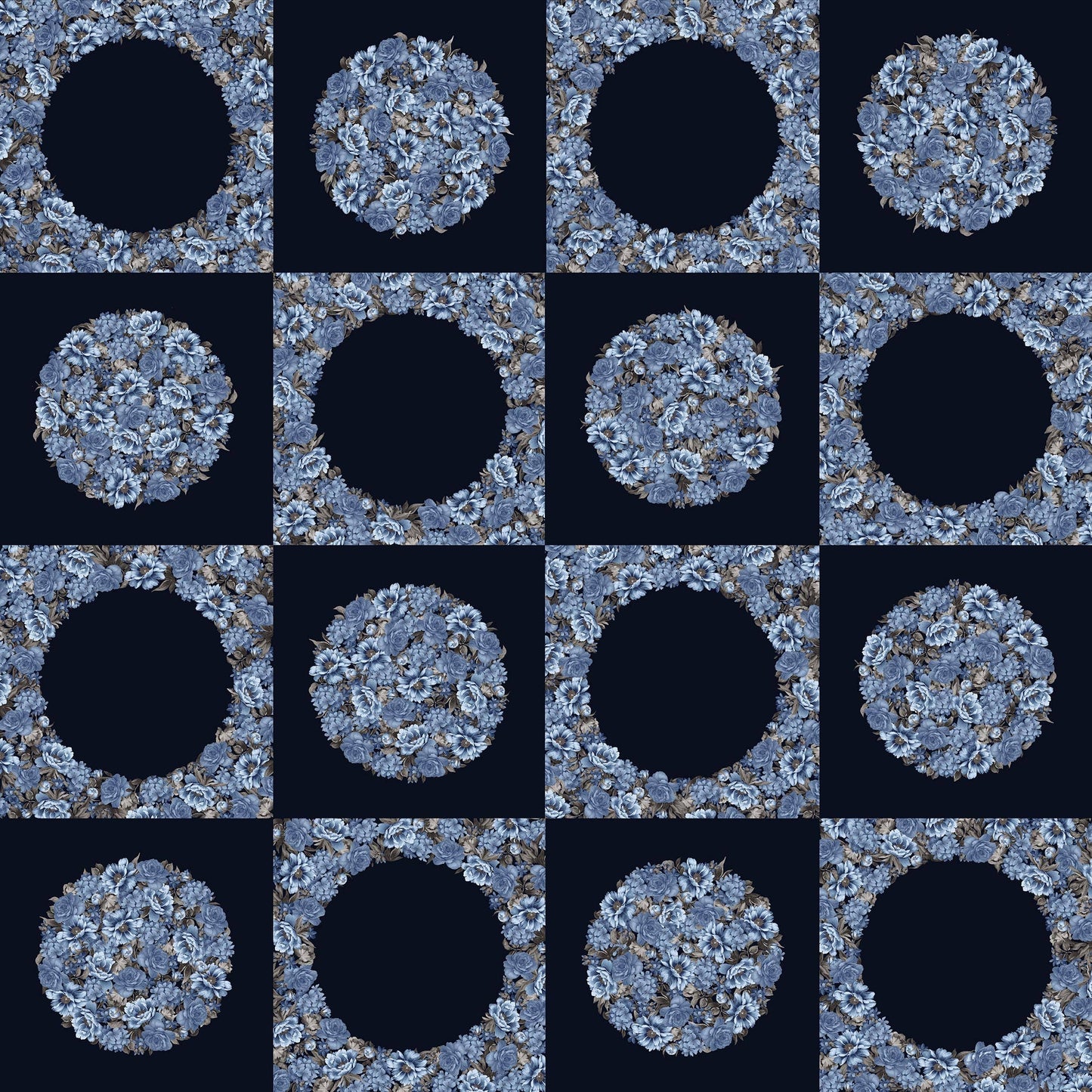 Dots and Holes - Panel Indigo by Karen Montgomery Studio e Fabrics