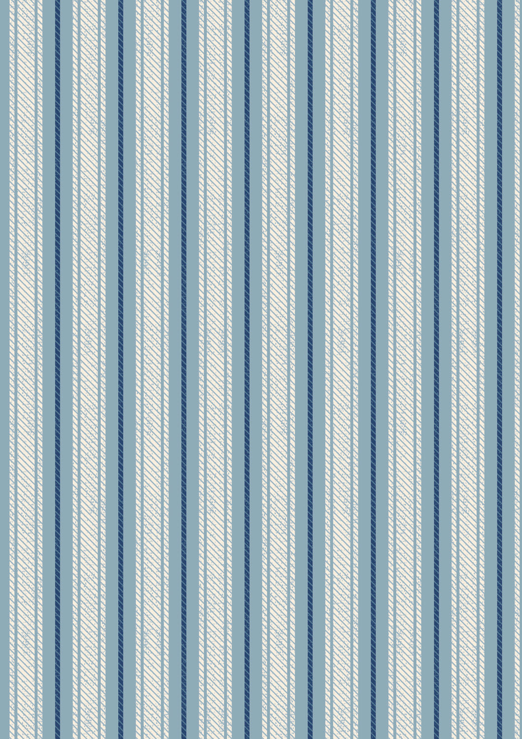 Country Comforts - Soft Blue Ticking Stripe Flannel