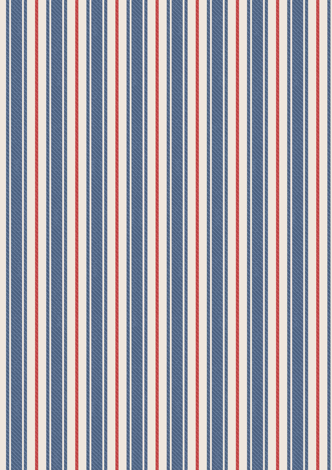 Country Comforts - Soft Red Ticking Stripe Flannel