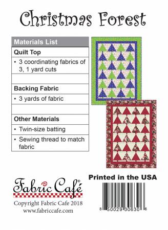 Three Yard Quilt Pattern - Christmas Forest