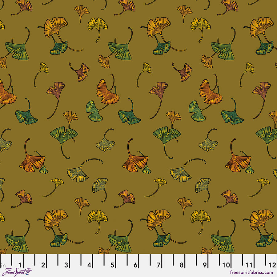 Garden Bed - Gingko Green By Rachel Hauer FreeSpirit Fabrics